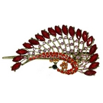 Haarspange Pfau in Vintage-Look aus Metall rot 5683c